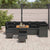 Garden Sofa Set with Cushion 9 pcs Black 80 x 80 x 71 cm