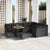 Garden Sofa Set with Cushion 12 pcs Black 80 x 80 x 71 cm