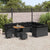 Garden Sofa Set with Cushion 12 pcs Black 80 x 80 x 71 cm