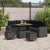 Garden Sofa Set with Cushion Manual 8 pcs Black 90 x 55 x 71 cm