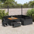 Garden Sofa Set with Cushion 12 pcs Black 100 x 100 x 71 cm
