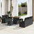 Garden Sofa Set with Cushion 8 pcs Black 80 x 80 x 71 cm