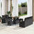 Garden Sofa Set with Cushion Manual 8 pcs Black 90 x 55 x 71 cm