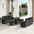 Garden Sofa Set with Cushion Manual 9 pcs Black 90 x 55 x 71 cm