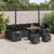 Garden Sofa Set with Cushion 10 pcs Black 90 x 55 x 71 cm
