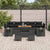 Garden Sofa Set with Cushion 10 pcs Black 90 x 55 x 71 cm