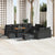 Garden Sofa Set with Storage 13 pcs Black Poly rattan