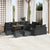Garden Sofa Set with Storage 14 pcs Black Poly rattan