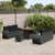Garden Sofa Set with Cushion Manual 9 pcs Black 80 x 80 x 71 cm