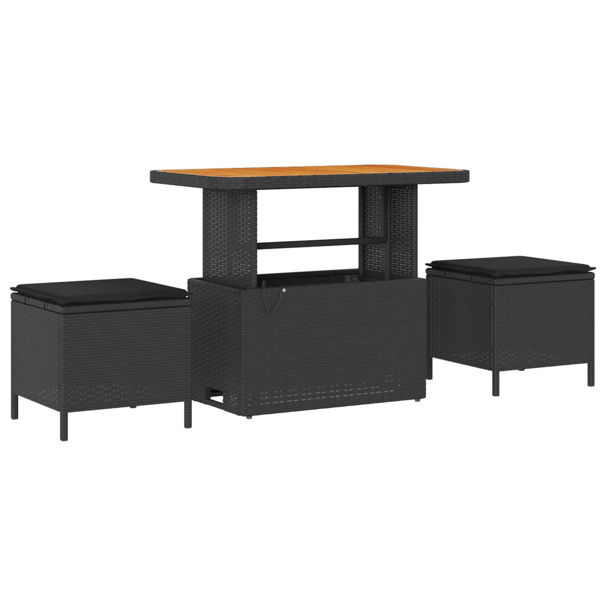 Garden Sofa Set with Storage 11 pcs Black Poly rattan