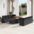 Garden Sofa Set with Storage 11 pcs Black Poly rattan