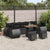 Garden Sofa Set with Cushion 10 pcs Black 90 x 55 x 71 cm