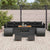Garden Sofa Set with Cushion 10 pcs Black 90 x 55 x 71 cm