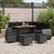 Garden Sofa Set with Cushion 9 pcs Black 110 x 55 x 71 cm