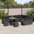 Garden Sofa Set with Cushion 12 pcs Black 80 x 80 x 71 cm