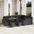 Garden Sofa Set with Cushion 13 pcs Black 110 x 55 x 71 cm