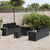 Garden Sofa Set with Cushion Manual 9 pcs Black 80 x 80 x 71 cm