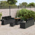 Garden Sofa Set with Cushion Manual 9 pcs Black 90 x 55 x 71 cm