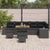 Garden Sofa Set with Cushion 9 pcs Black 90 x 55 x 71 cm