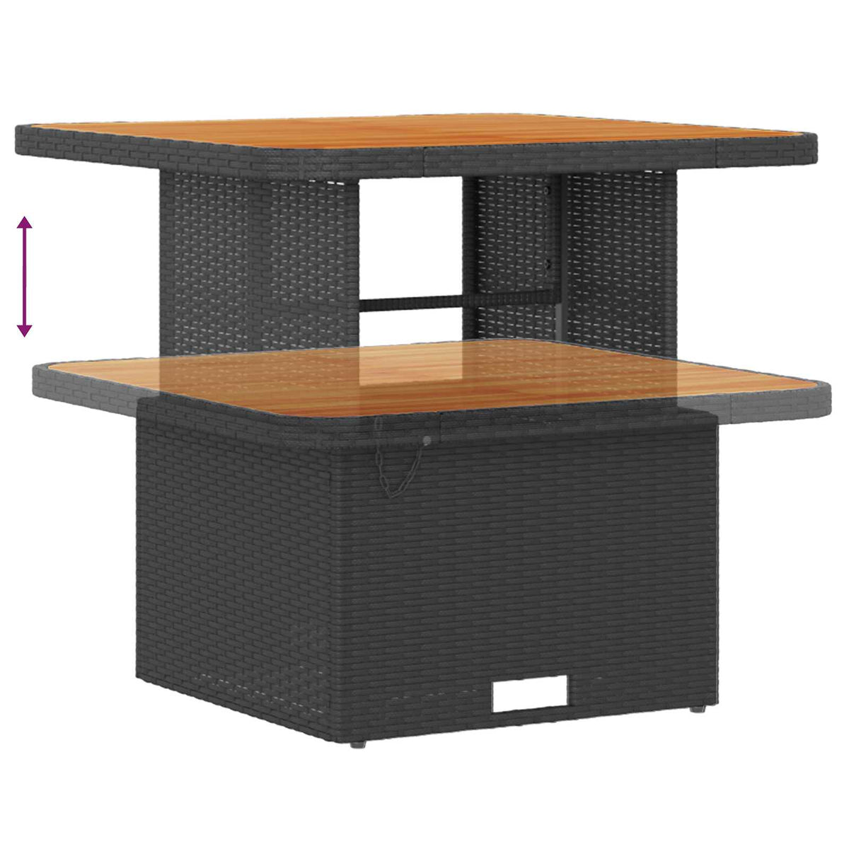 Garden Sofa Set with Cushion with Storage 12 pcs Black