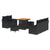 Garden Sofa Set with Cushion 8 pcs Black 80 x 80 x 71 cm