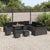 Garden Sofa Set with Cushion 14 pcs Black 110 x 55 x 71 cm