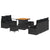 Garden Sofa Set with Cushion 8 pcs Black 80 x 80 x 71 cm