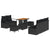 Garden Sofa Set with Cushion 8 pcs Black 90 x 55 x 71 cm