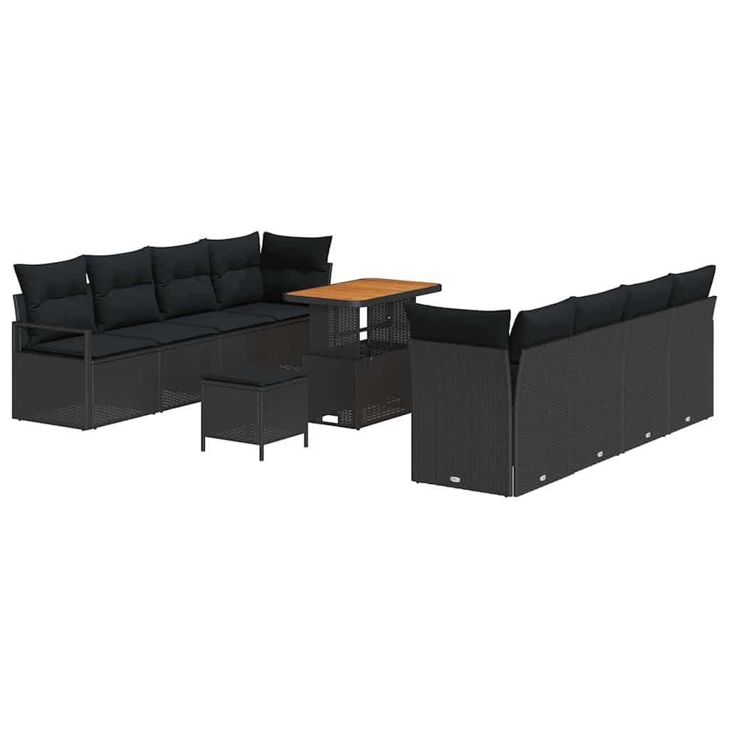 Garden Sofa Set with Cushion with Storage Black 90 x 55 x 71 cm