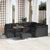 Garden Sofa Set with Cushion 12 pcs Black 90 x 55 x 71 cm