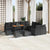 Garden Sofa Set with Cushion 14 pcs Black 110 x 55 x 71 cm