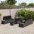 Garden Sofa Set with Cushion 9 pcs Black 90 x 55 x 71 cm