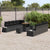 Garden Sofa Set with Cushion 11 pcs Black 90 x 55 x 71 cm