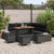 Garden Sofa Set with Storage 9 pcs Black Poly rattan