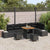 Garden Sofa Set with Cushion 9 pcs Black 80 x 80 x 71 cm