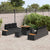 Garden Sofa Set with Cushion 9 pcs Black 80 x 80 x 71 cm