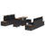 Garden Sofa Set with Cushion 9 pcs Black 90 x 55 x 71 cm