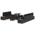 Garden Sofa Set with Cushion 10 pcs Black 90 x 55 x 71 cm