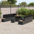 Garden Sofa Set with Cushion 11 pcs Black 80 x 80 x 71 cm