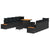 Garden Sofa Set with Cushion 11 pcs Black 80 x 80 x 71 cm