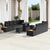 Garden Sofa Set with Cushion 11 pcs Black 90 x 55 x 71 cm