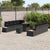 Garden Sofa Set with Cushion 11 pcs Black 90 x 55 x 71 cm