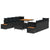 Garden Sofa Set with Cushion 11 pcs Black 100 x 100 x 71 cm