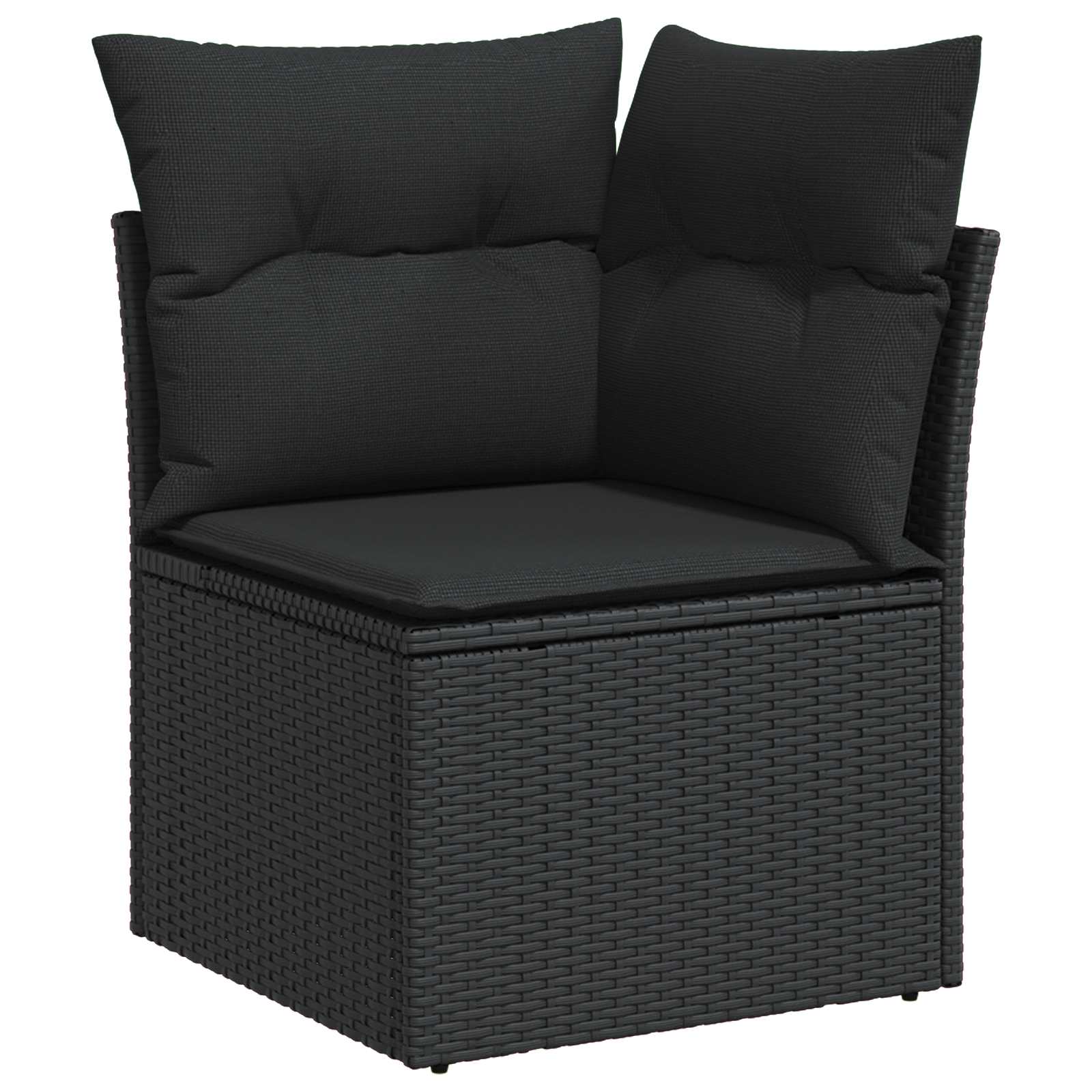 Garden Sofa Set with Cushion 12 pcs Black Poly rattan