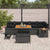 Garden Sofa Set with Cushion 9 pcs Black Poly rattan