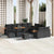 Garden Sofa Set with Cushion 13 pcs Black Poly rattan