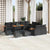 Garden Sofa Set with Cushion 14 pcs Black Poly rattan