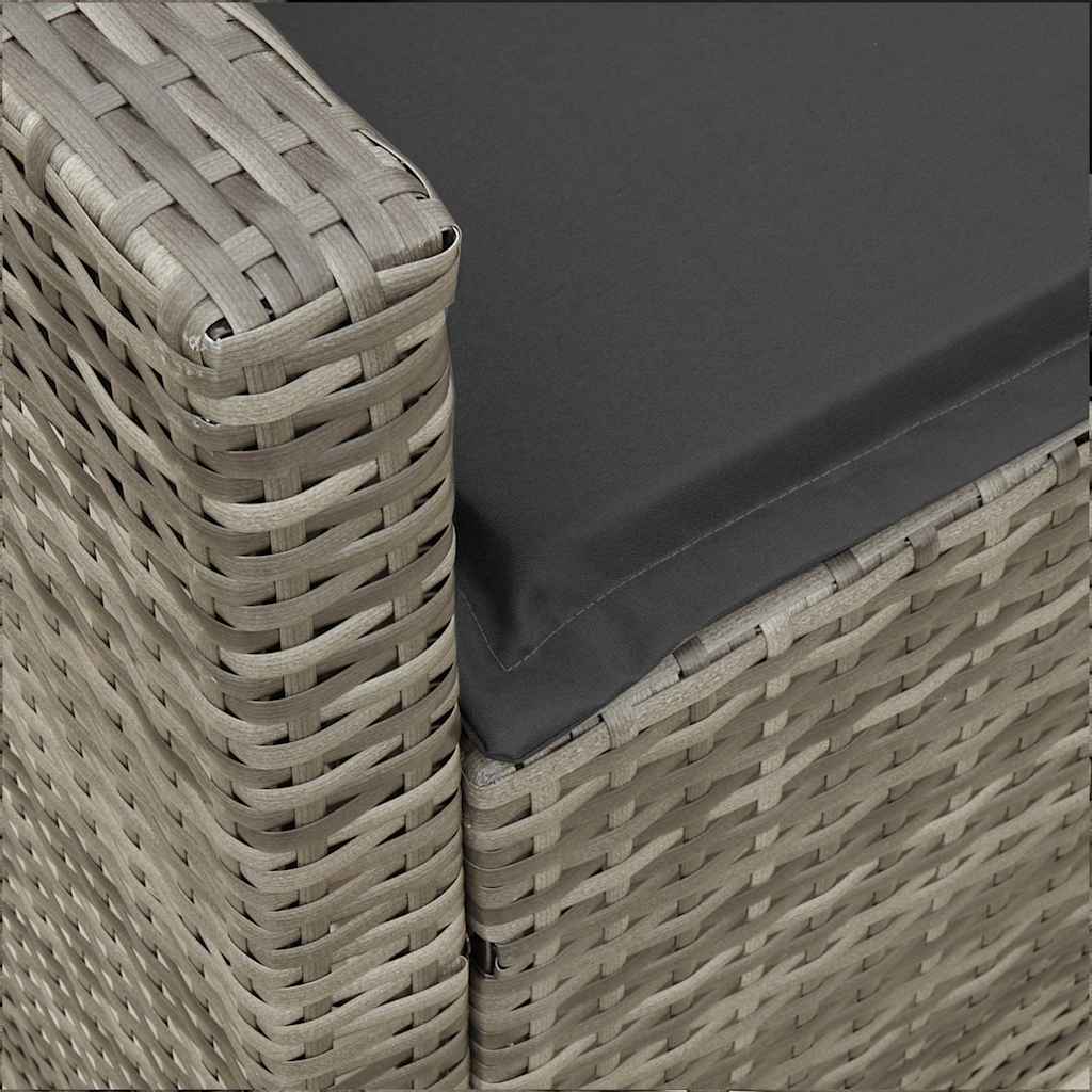 Garden Sofa with Cushions Grey Poly Rattan