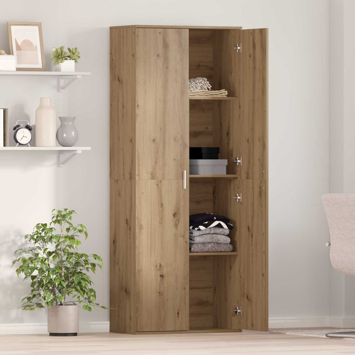 Highboard 70 x 33.5 x 180 cm Engineered Wood Artisan Oak