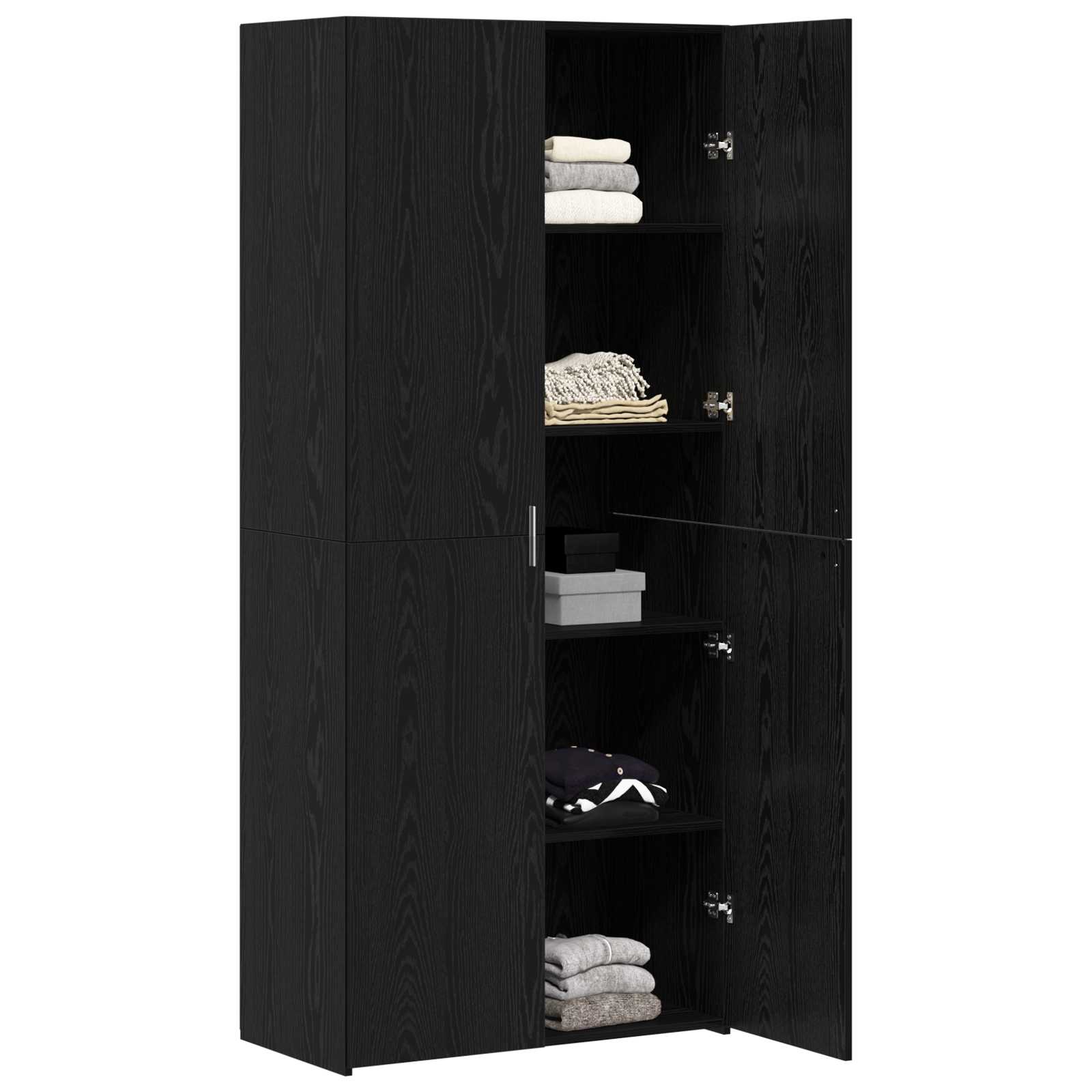 Highboard 2 pcs Black Oak 80 x 42 x 185 cm